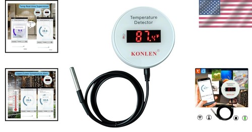Advanced WiFi Temperature Sensor with External 9.84ft Probe - Multi-User Support - Picture 2 of 9
