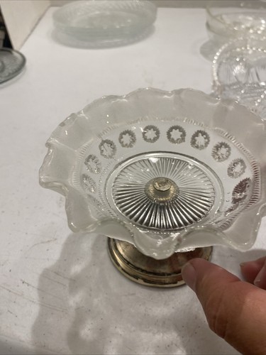 70's Vintage Princess House Glass Candy Nut Dish Removable Copper Pedestal CF - Picture 14 of 14