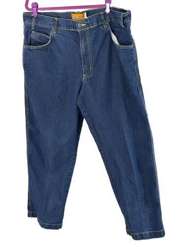 Blue Wolf Haband Herren Jeans dunkelblaue Waschung Gr. 36 S Schrittlänge 27 1/2 in LESEN