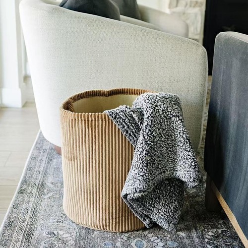 Round storage basket for toys, blankets, clothes - large, brown - Picture 7 of 9