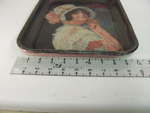 Antik echt 1914 Coca-Cola Betty Girl Serviertablett Werbung Blech Litho - Bild 7 von 7
