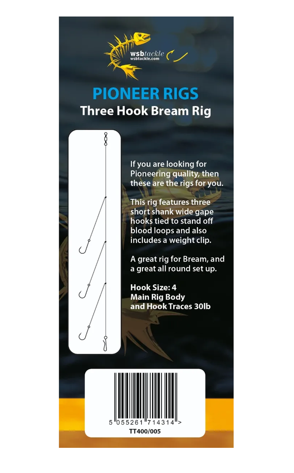 2 x WSB Pioneer Three Hook Sea Bream Rig Sea Fishing Tackle Rigs eBay