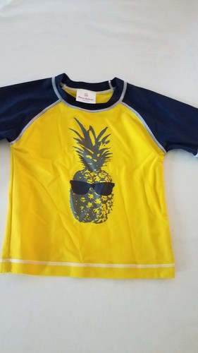 HANNA ANDERSSON KIDS WATER SHIRT SUMMER NYLON SPANDEX short sleeve PINEAPLE 100