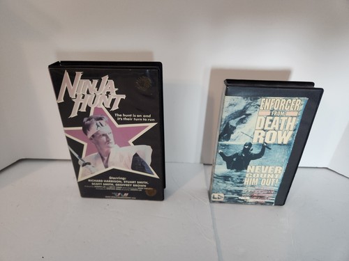 Ninja Hunt & Enforced From Death Row Clamshell 80s Action Kung Fu OOP Rare