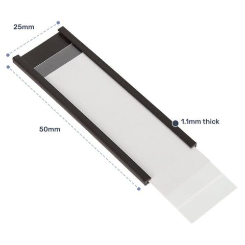 100X Magnetic Racking Shelving Label (50mm x 25mm) Incl. Plastic Cover & Paper - Picture 2 of 6