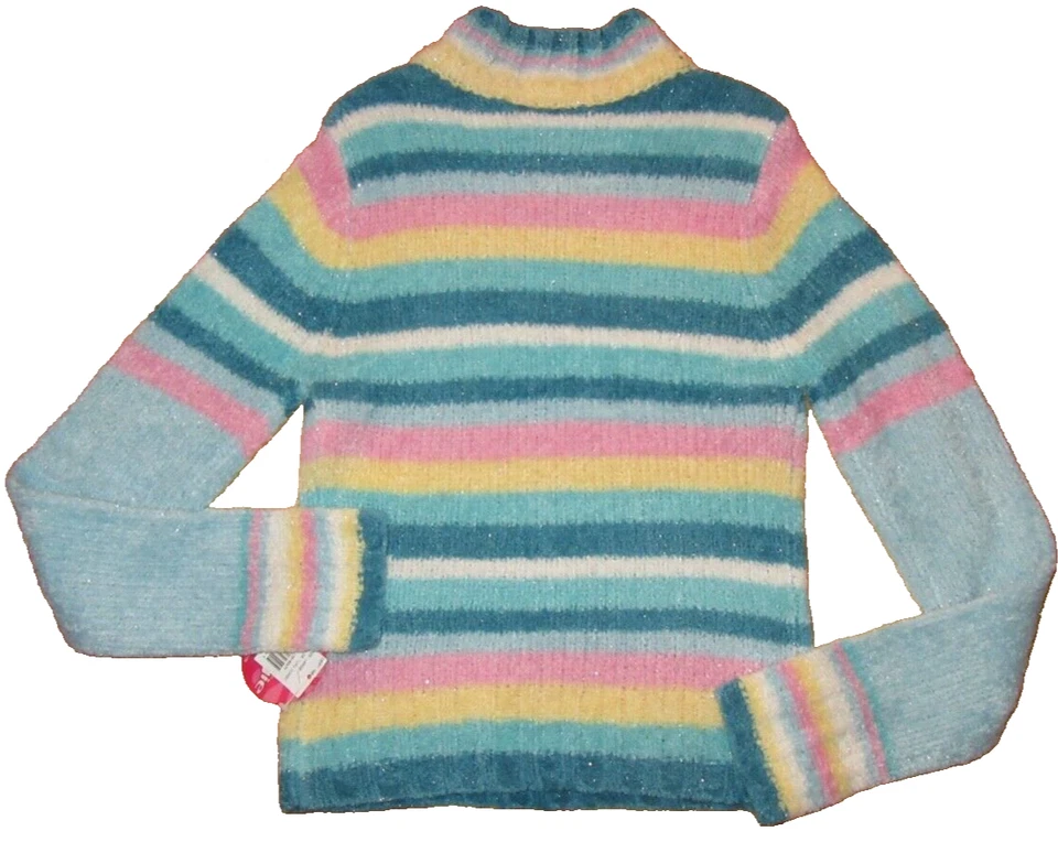 Suéter Energie L Niñas Multi Rayas L/S Cuello Simulado Suave Brillante NUEVO CON ETIQUETAS ¡LINDO! Foto 3 de 3
