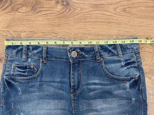 Vtg 90's Y2K Micro Mini Skirt UK 12 Denim Life Blue Jean Pimkie Jean - Picture 8 of 10