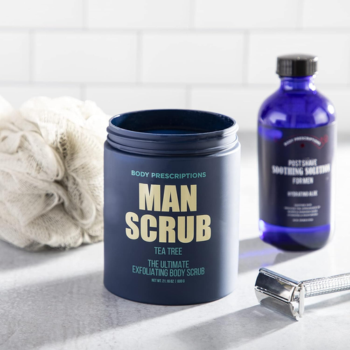 Scrub corpo esfoliante Tea Tree da uomo - Detergente per la pelle definitivo, barattolo da 21 oz - Foto 4 di 6