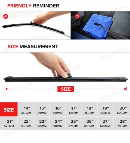 Wiper LHD Front Wiper Blades for BMW 5 Series 2011 - 2016 Windshield Windscreen - Picture 10 of 16