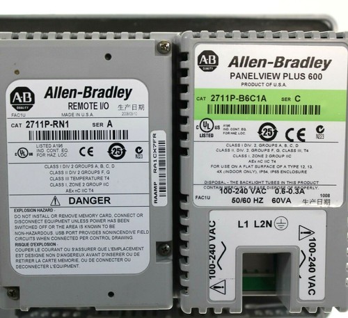 Allen Bradley 2711P-B6C1A/C PanelView Plus 600 con telecomando I/O 2711P-RN1 - Foto 3 di 7