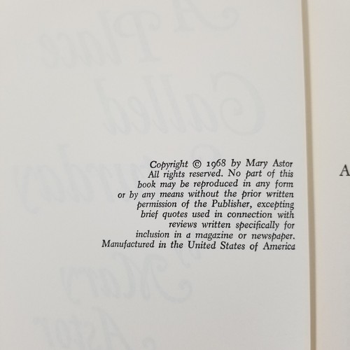 A Place Called Saturday a Novel by Mary Astor Hardcover Book Club Edition 1968 - Foto 6 di 7