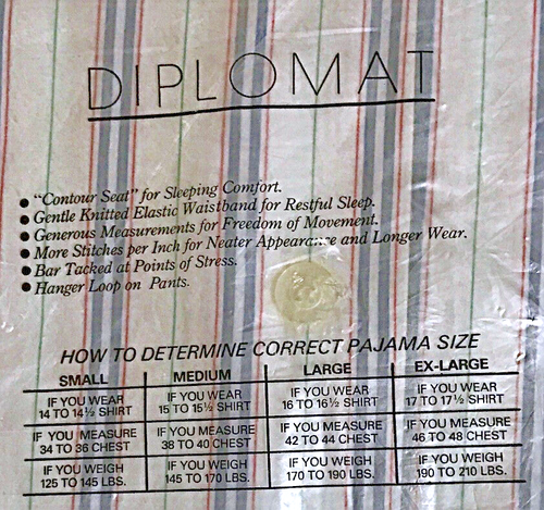 New Vintage Diplomat Mens Small size Flannel Pajamas Set Stripes 100% Cotton - Picture 2 of 2