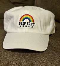 Deep Eddy Vodka Pride Hat Rainbow Cap Flag White Strap Back  Adjustable Austin
