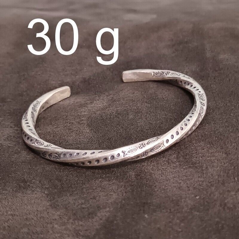 Sterling Silver Hill Tribe Cuff Spiral End Bracelet Sterling Silver Hill Tribe Cuff Spiral End Bracelet