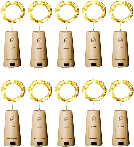 Wine Bottle Lights with Cork, 12 LED 10 Pack Fairy / String Lights Waterproof Ba - Picture 9 of 12