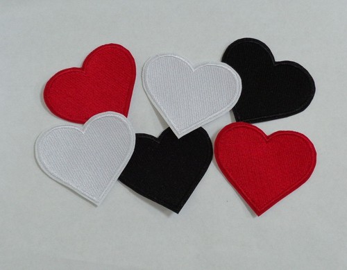 2,75" Herzförmige gestickte Aufnäher zum Aufbügeln - VIELE FARBEN! - Bild 3 von 17