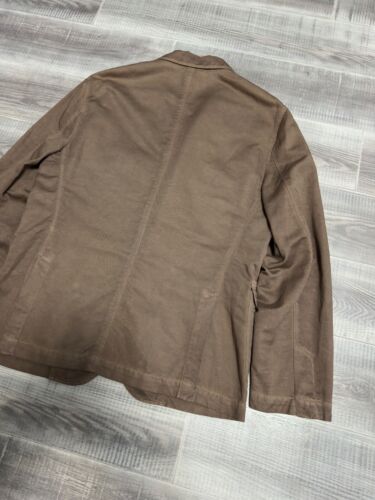 ZZegna Blazer Jacket 2-Button Brown Linen/Cotton Made in Italy Men Size 54 - Picture 13 of 21