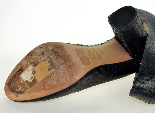 CHRISTIAN DIOR MIDNIGHT NAVY SNAKE SKIN HIGH HEEL SHOES SIZE 36 - Picture 5 of 6