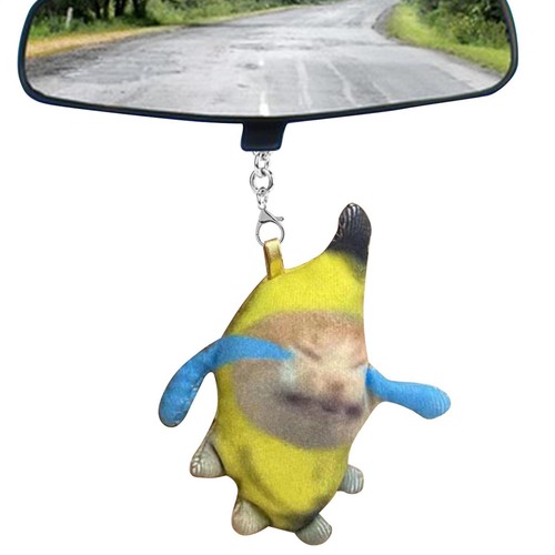 Banana Cat Plush Keychain Funny Pendant Cute Crying Banana Cats Pendant Keyring - Picture 11 of 14