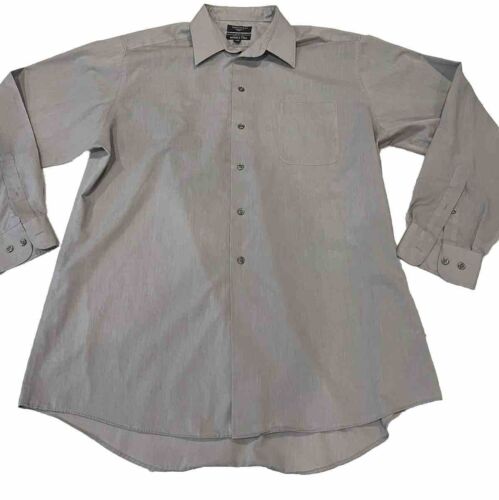 Dockers Wrinkle Free Mens Shirt 16-16.5 34/35 large Grey Gray Cotton Poly Button - Picture 1 of 11