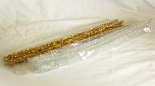 Gold  Silver Tinsel Wired Pipe Cleaners Craft Chenille Stems 12" Long 25 Pieces