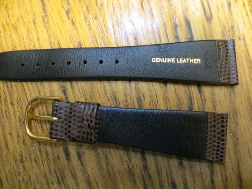 New Old Stock HIRSCH Genuine Brown Leather Watch Band Austria 20MM LeJour Lizard - Picture 3 of 6