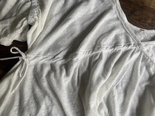 Free People Damen L Sand Storm Cropped Slub Strick Top Leinen Oversized Weiß - Bild 4 von 8