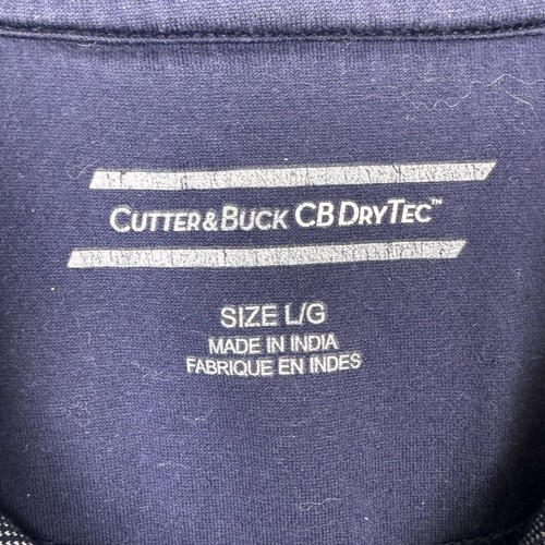 Cutter and Buck Mens Large Polo Casual Short Sleeve Blue CB Drytec Smuckers - Picture 5 of 7