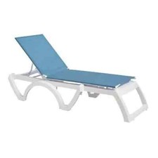 Grosfillex UT786194 Jamaica Beach Sky Blue Outdoor Folding Chaise - 2 Per Set