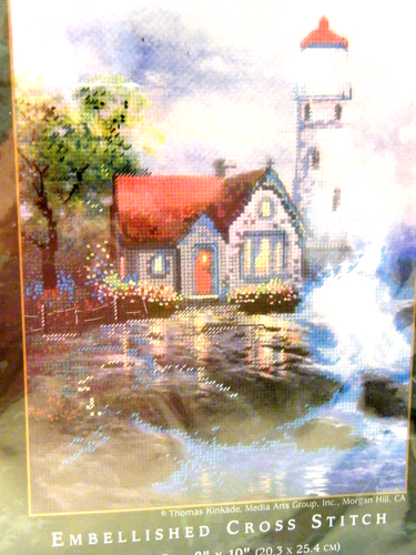 Thomas Kinkade Leuchtfeuer der Hoffnung Leuchtturm 8x10" Kit /XX1 - Bild 2 von 4