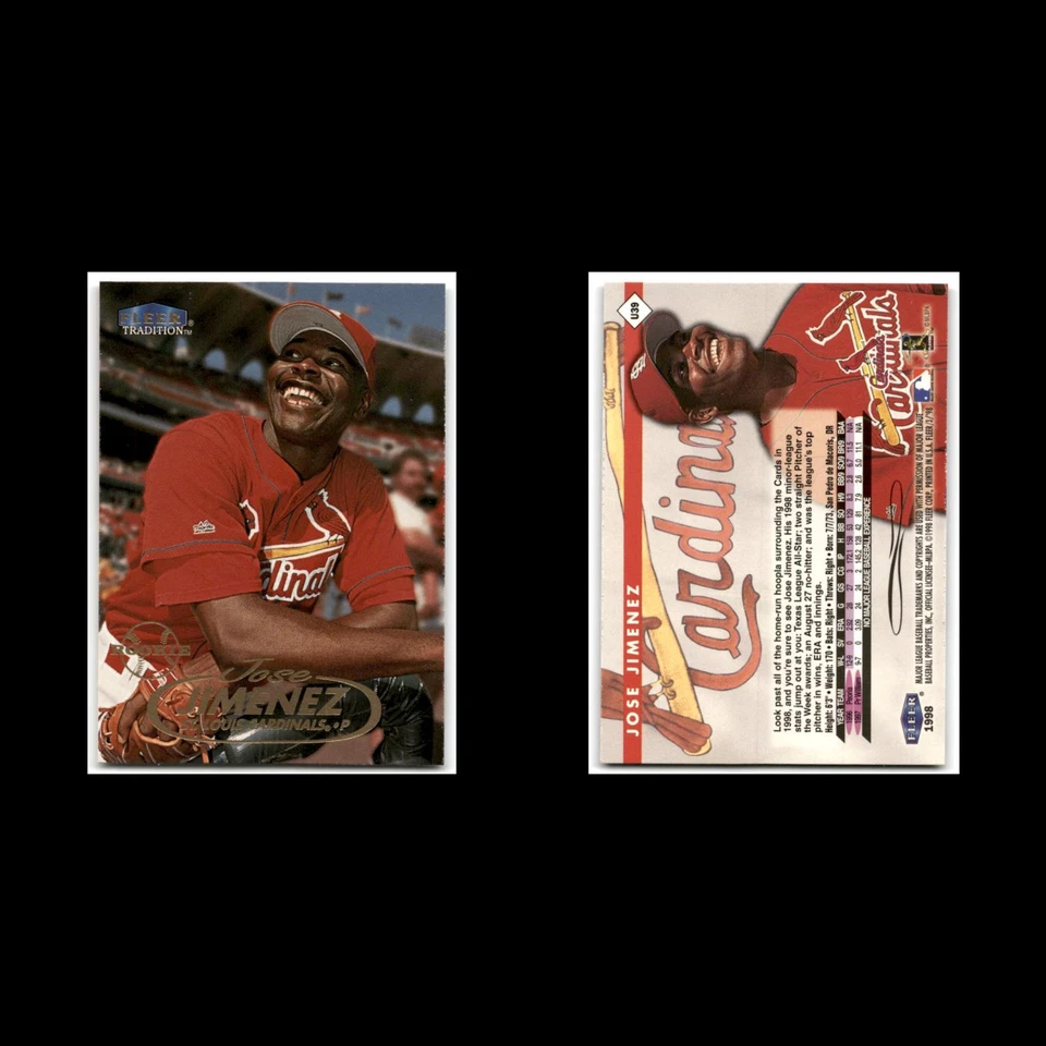 Jose Jimenez Rookie #U39 1998 Fleer Tradition Update St. Louis Cardinals Card NM - Image 3 of 3