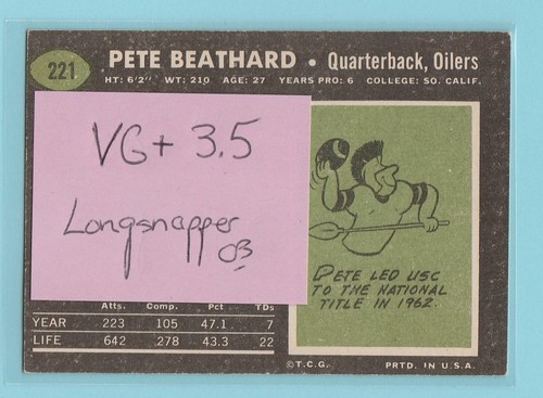 1969 Topps Football Singles  - You Pick - Updated 11/19/2025 - Picture 458 of 500