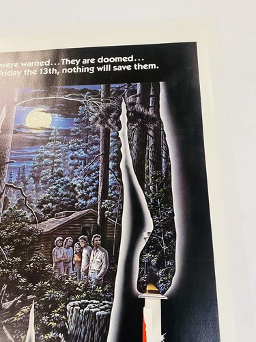 1980 FRIDAY THE 13TH LINEN BACKED ORIGINAL NSS MOVIE POSTER 27x41 SLASHER HORROR - Picture 8 of 9
