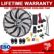 12V 3500CFM 16'' Electric Radiator Cooling Fan Thermostat Relay Switch Kit
