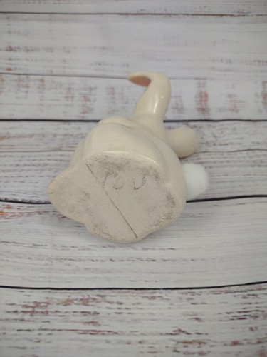 Vintage Ceramic Bunny Rabbit Cotton ball Dispenser Holder Laughing Easter Spring - Picture 5 of 12