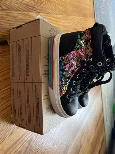 So Girls Sz 12 Rainbow Multi Sequin High Top SNEAKERS - Picture 4 of 5