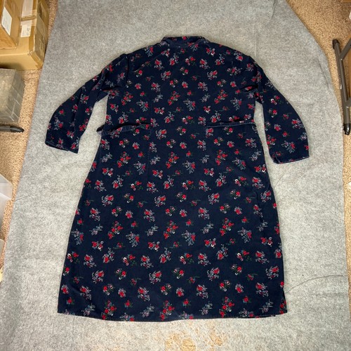 Vermont Country Store Womens Dress Plus 3X Navy Corduroy Floral Pintuck Cottage - Picture 6 of 9