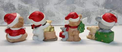 Homco 4 Orsi Vintage Bambino Cane Topo Lotto Albero di Natale Regali Calza Cappelli - Foto 6 di 12