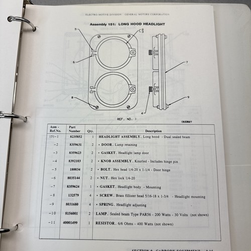 GM EMD GP60 Locomotive Service Parts Catalog No.606 Original Mechanics Copy 1991 - Picture 23 of 24