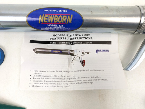 Newborn 324 Caulk Gun Fits 24oz Bulk Sausage Caulking Packs Industrial Metal - Picture 5 of 5