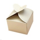 Pack of 3 Cream Heart Design Favour Boxes 6cm Square - XB0239