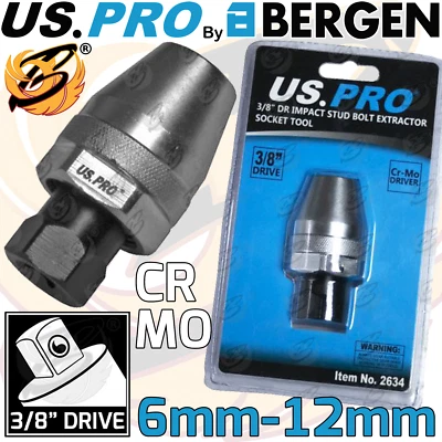 US PRO BY BERGEN US PRO Impact Stud Extractor Bolt Remover Removes Studs Stripped Bolts 6mm-12mm