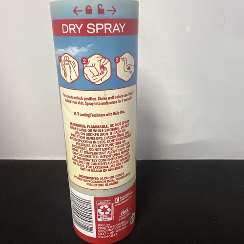 Old Spice Fiji 24 Hour Deodorant Dry Spray Size XL Aluminum Free, 4.3 Oz NEW - Picture 2 of 2