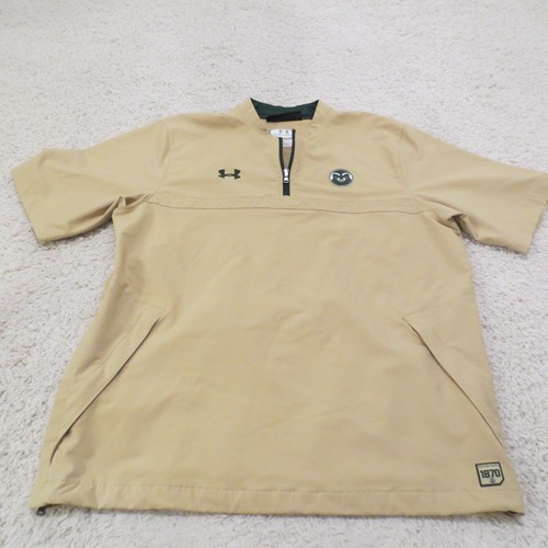 Colorado State Rams Jacket Mens Large Gold Under Armour Windbreaker TEAM ISSUED - Picture 2 of 9
