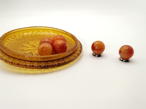 Canicas Jabo Swirl 5/8" rojas y naranjas brillantes UV - COMO NUEVAS - 6 disponibles - disco vol. - Imagen 5 de 6