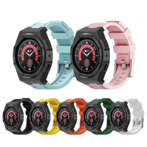 DIY Mod Kit Metal Bezel Case Rubber Strap For Samsung Watch 5 Pro 45MM 4/5 44MM - Picture 3 of 34