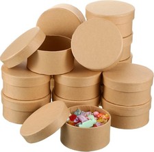 Geyee 24 Pcs Round Paper Mache Box, Small Gift Box with Lid as picture shown 