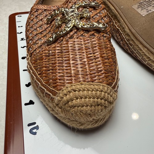 Women's Sam Edelman KHIARA ESPADRILLE LOAFER Size 11 Natural Raffia Brown - Picture 11 of 11