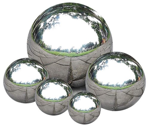 Gazing Ball, Stainless Steel Garden Mirror Globe, Polished Ornament Sphere, H...