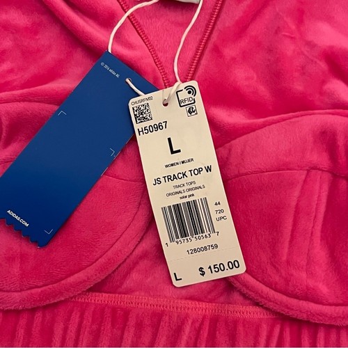 NWT Adidas x Jeremy Scott Velour Top & Bottoms Track Suit Pink Women’s Sz L - Picture 13 of 16